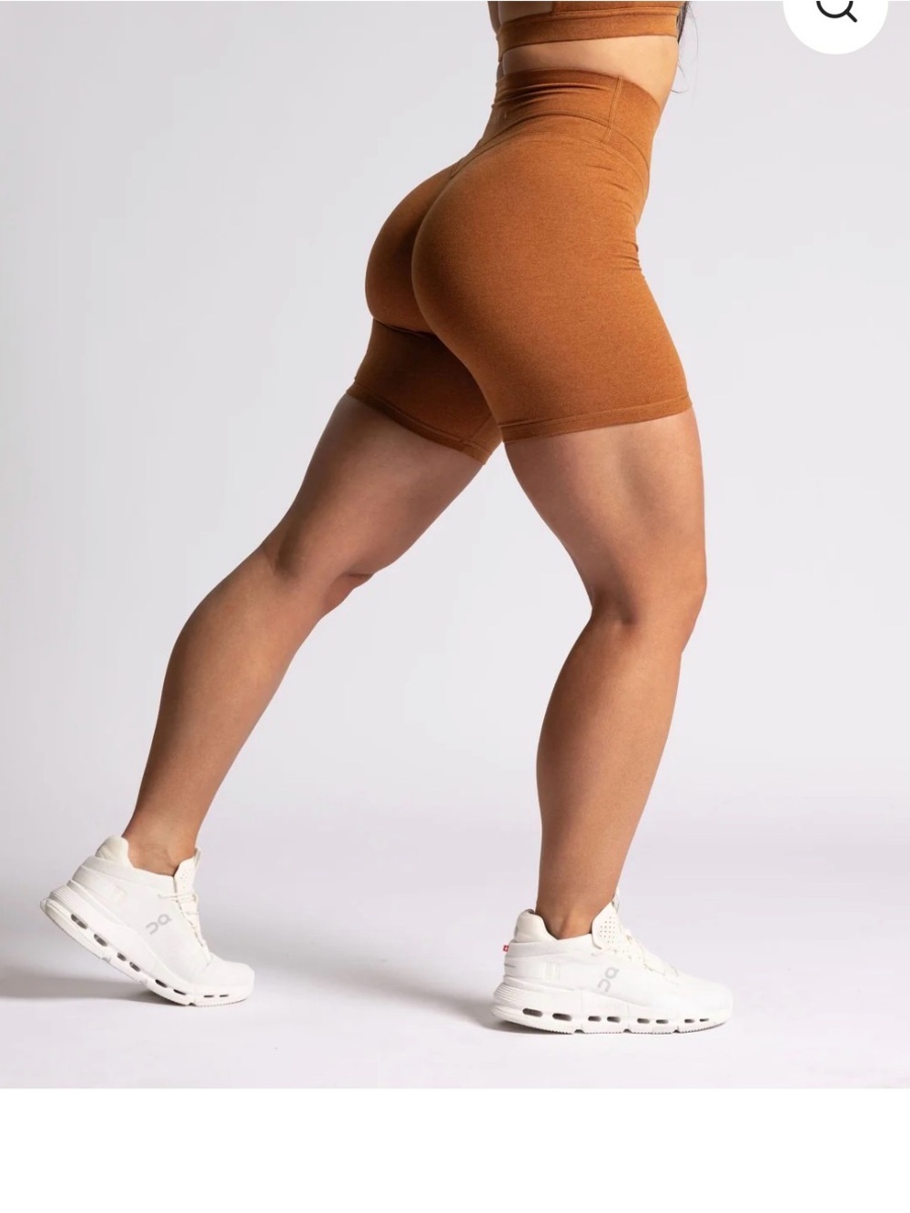 P'tula High-Waist Bike Shorts in Caramel Brown